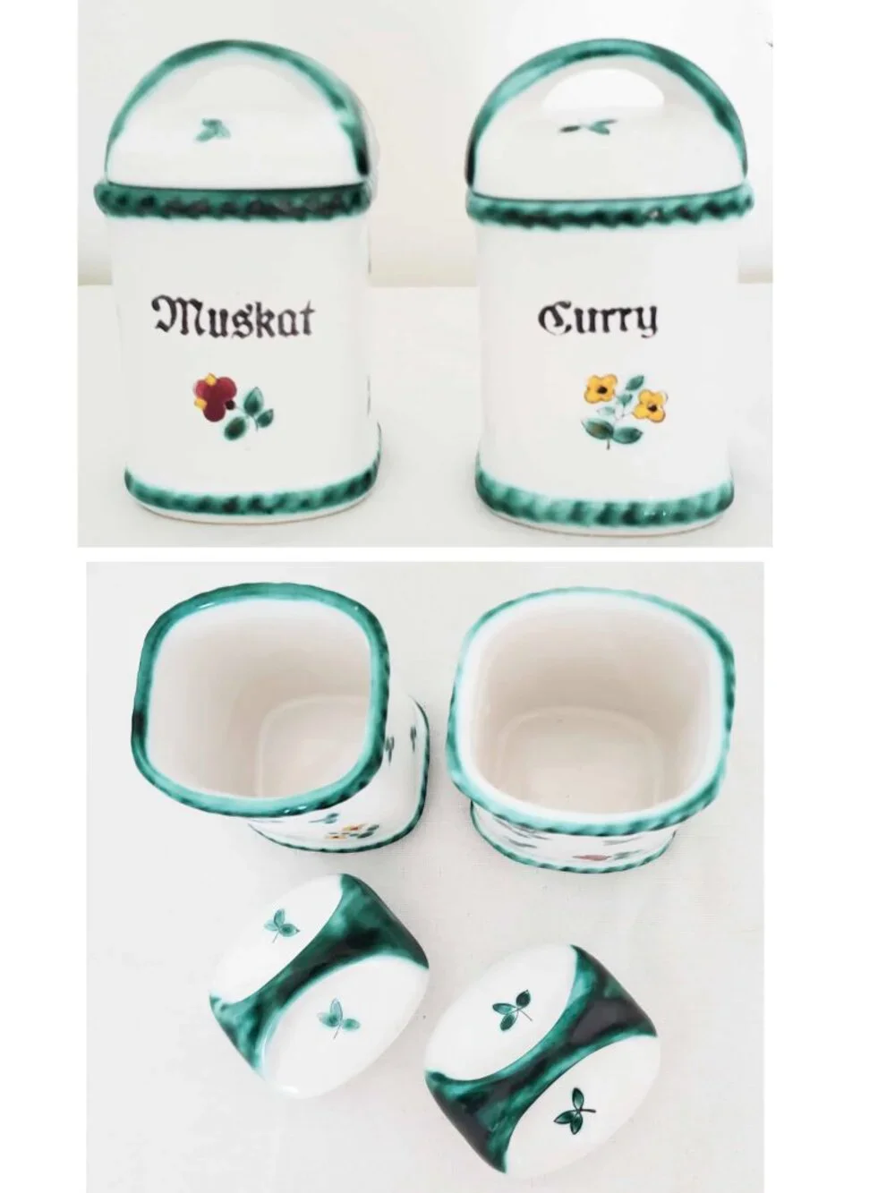 Gmundner Vintage Keramik Pottery Austria Set of Spice Jars Set of 5